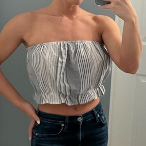 Cotton Candy Navy & White Tube Top